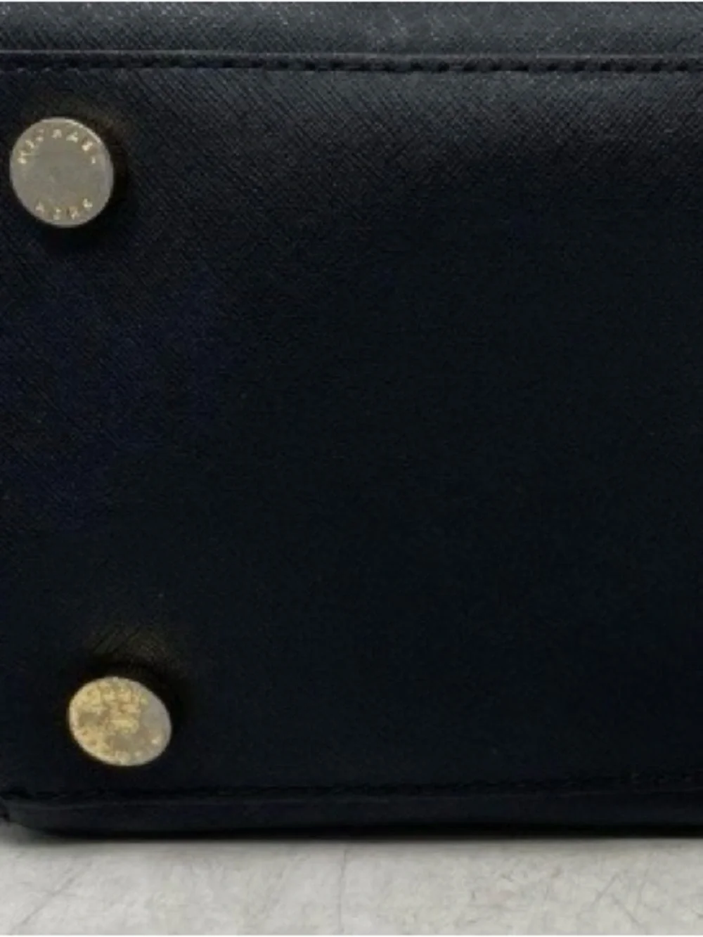 Michael Kors Black Leather Satchel with Gold Hardware